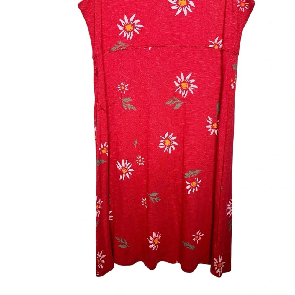 NEW Toad & Co Rosemarie Sleeveless Dress Red Daisy Floral Print Large - Picture 5 of 10